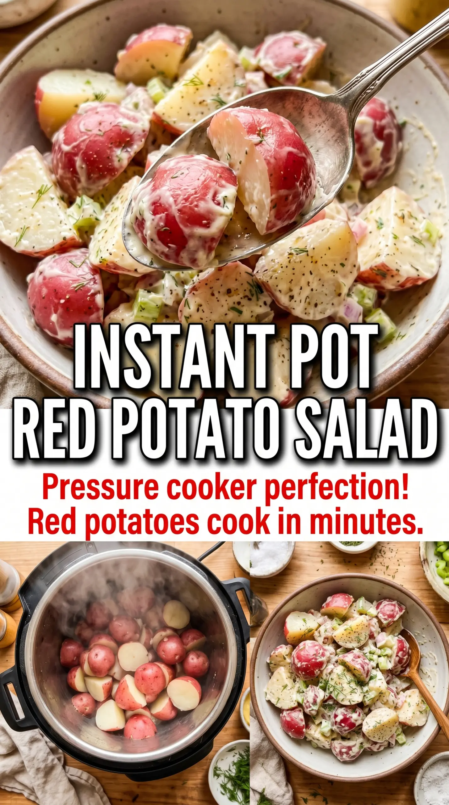 Easy Red Skinned Potato Salad creamy red potatoes herb-packed
