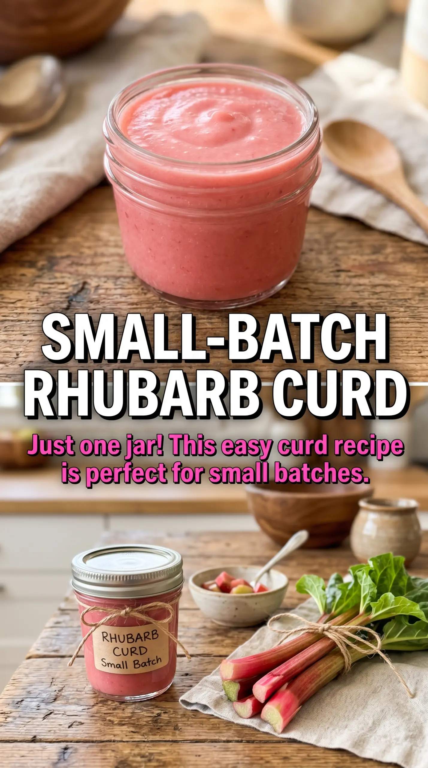 Easy Rhubarb Curd silky pink