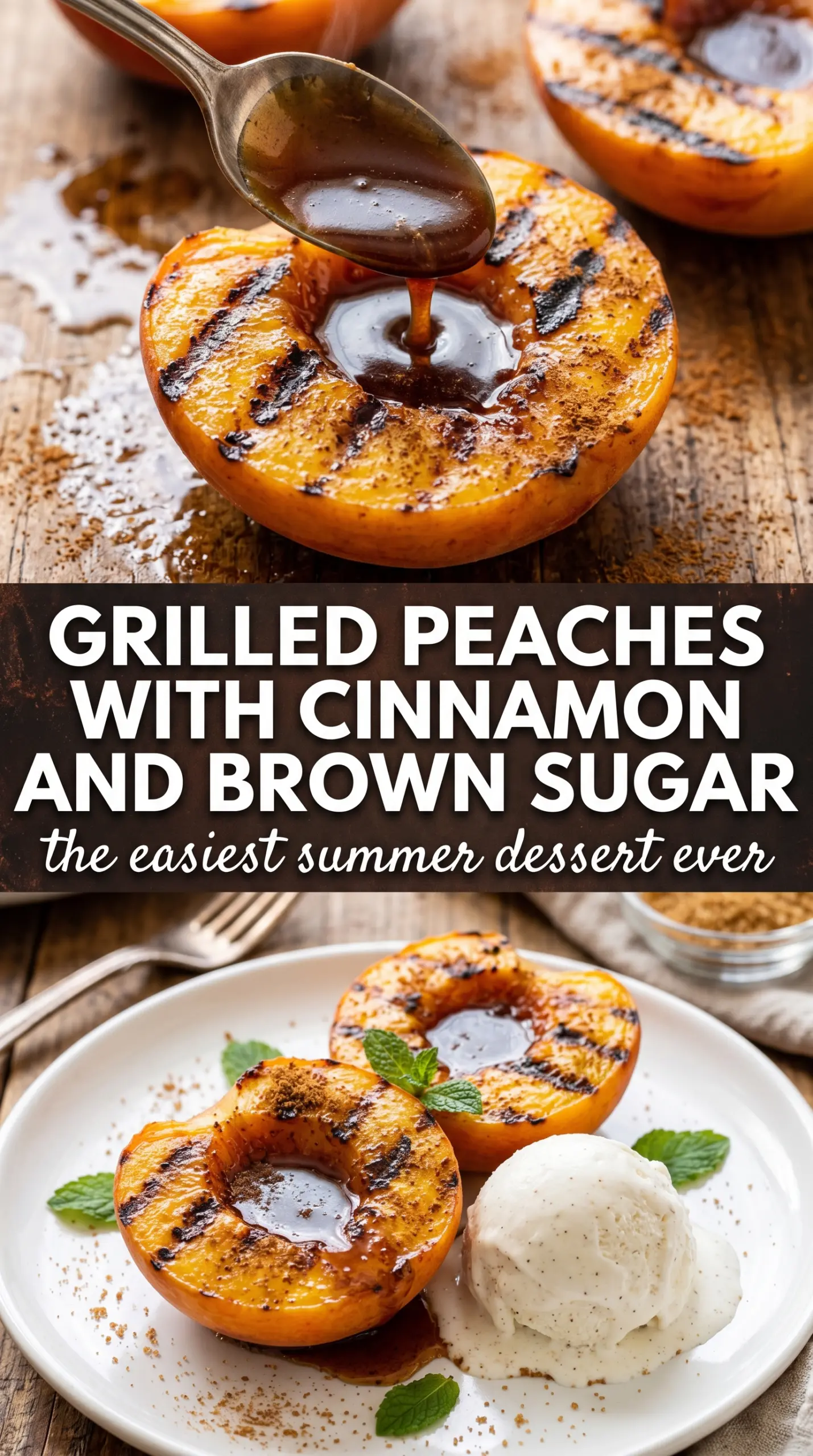 Prepared peach dish ready to serve
