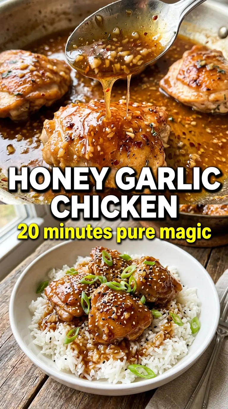 Honey Garlic Chicken sticky glazed, caramelized
