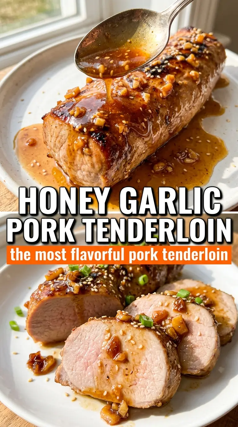 Honey Garlic Pork Tenderloin sticky glazed caramelized