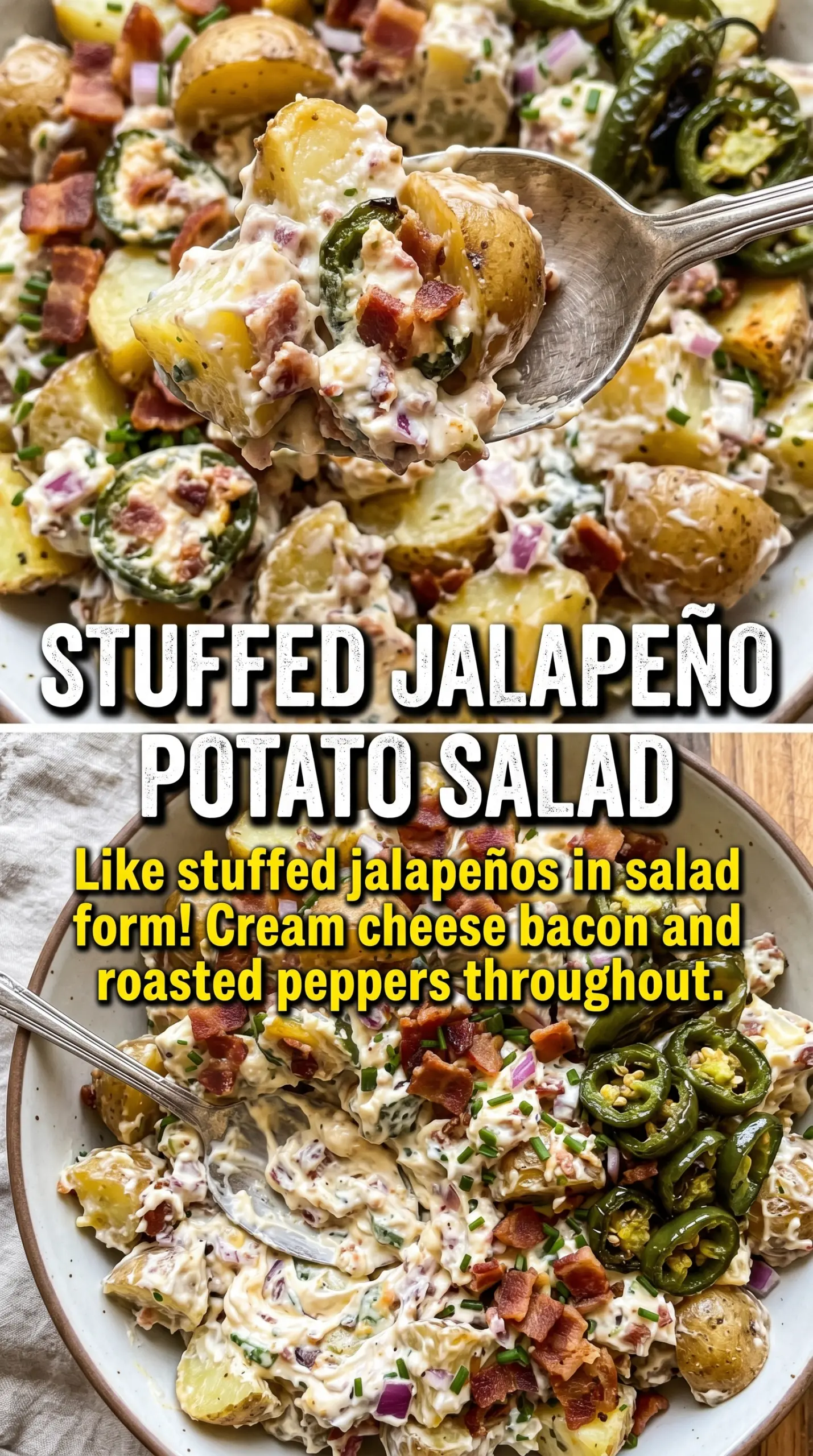 Jalapeño Popper Roasted Potato Salad crispy creamy cheesy