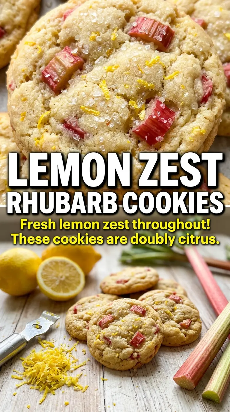 Lemon and Rhubarb Cookies soft citrus glaze