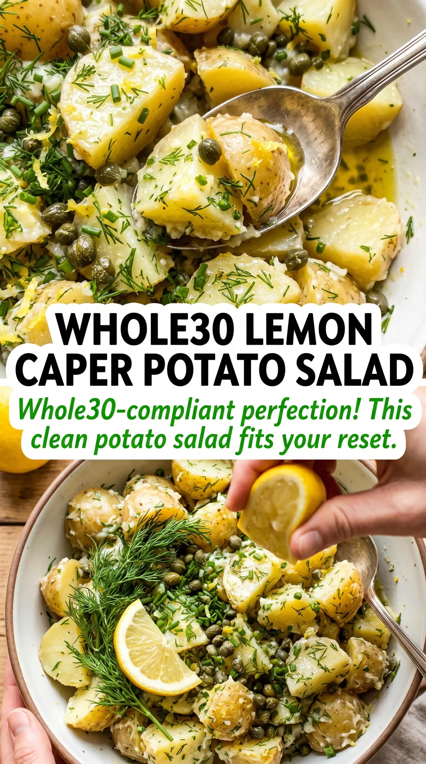 Lemon & Herb Potato Salad with Dill and Capers bright tangy Mediterranean