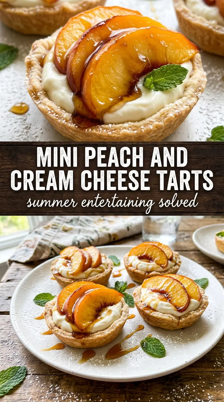 Mini Peach and Cream Cheese Tarts, fresh, bite-sized, elegant