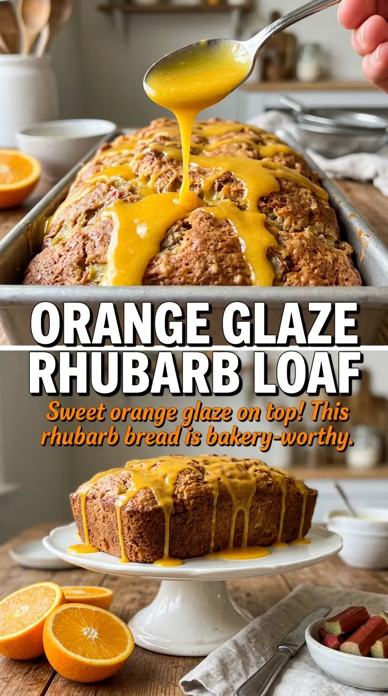 Orange Rhubarb Bread citrusy tender glazed