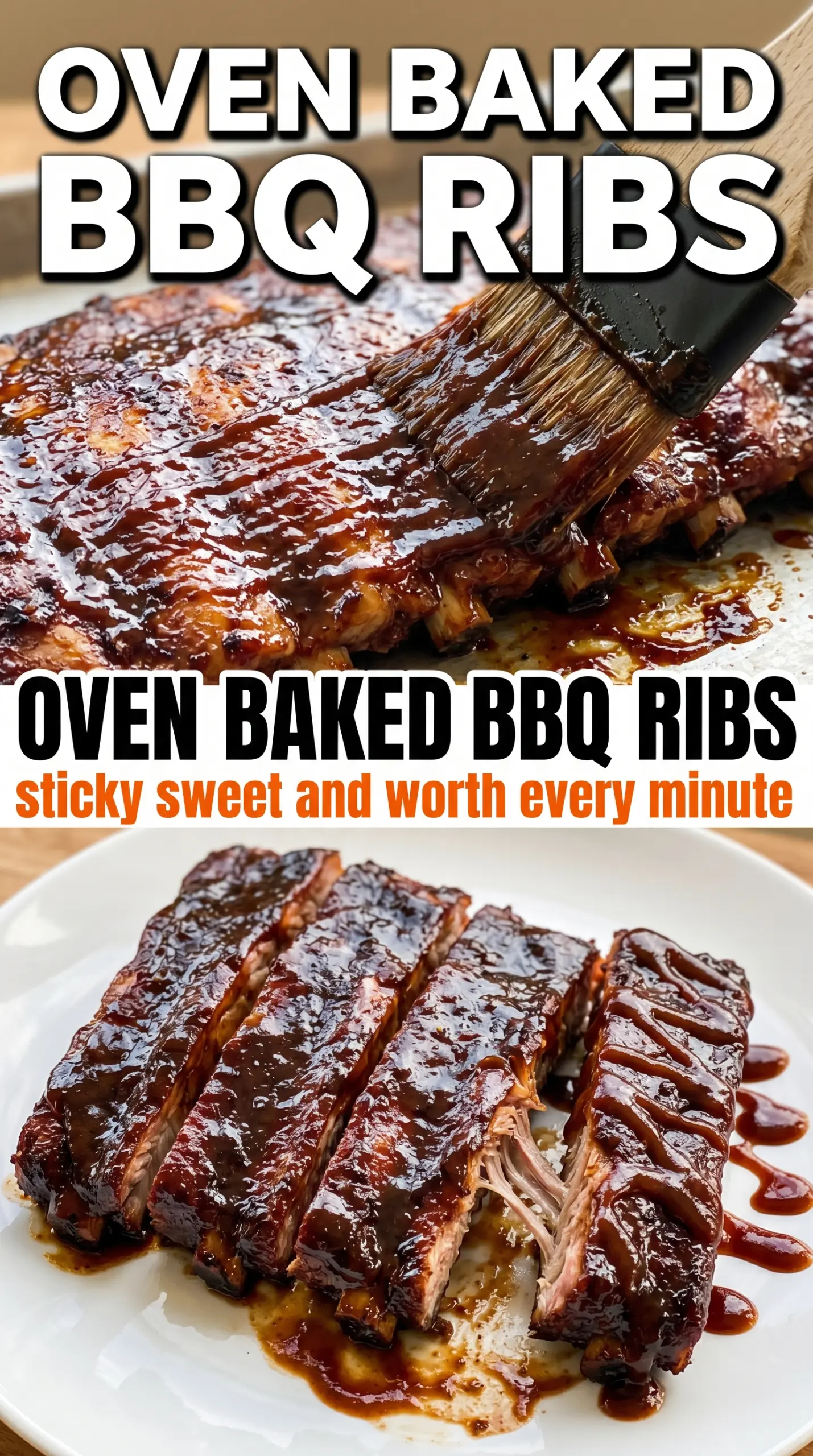 Oven Baked BBQ Ribs sticky caramelized tender