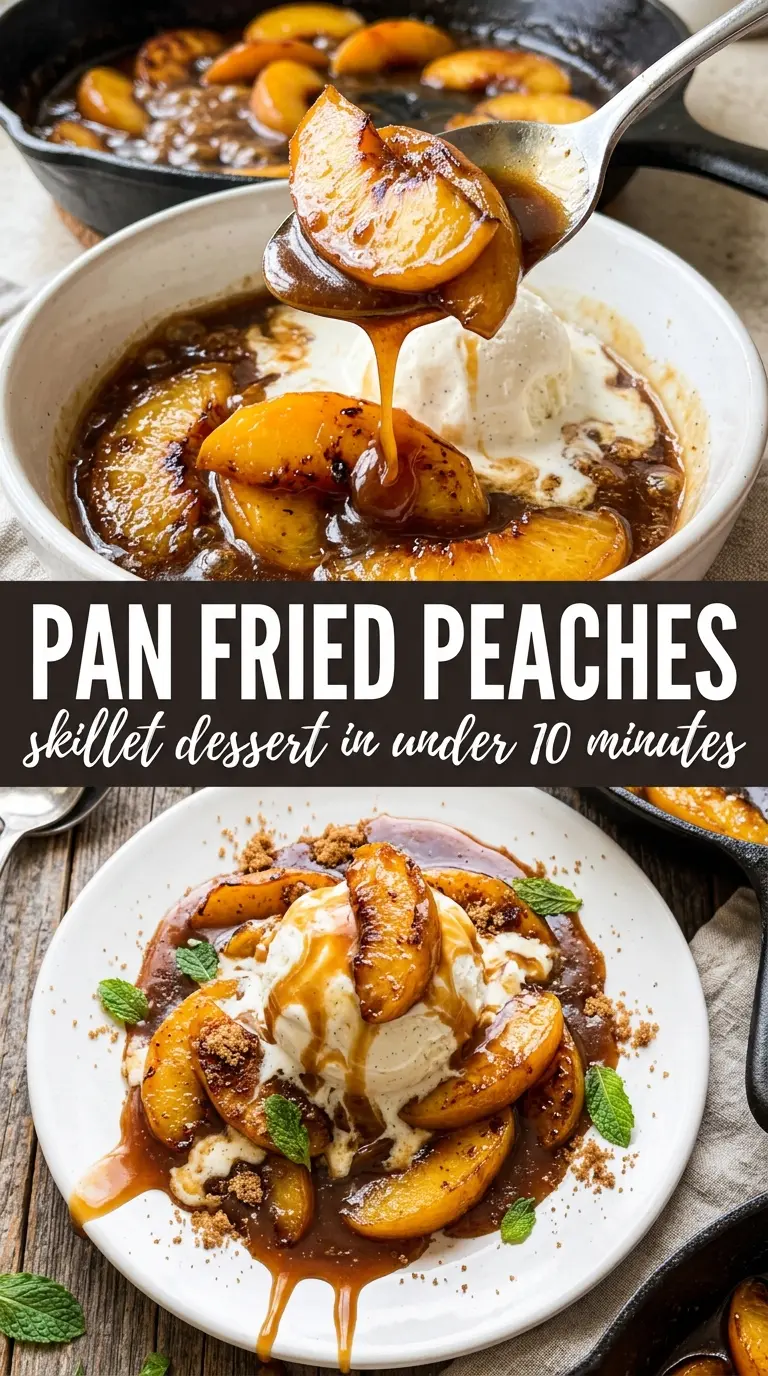 Pan Fried Peaches caramelized buttery golden