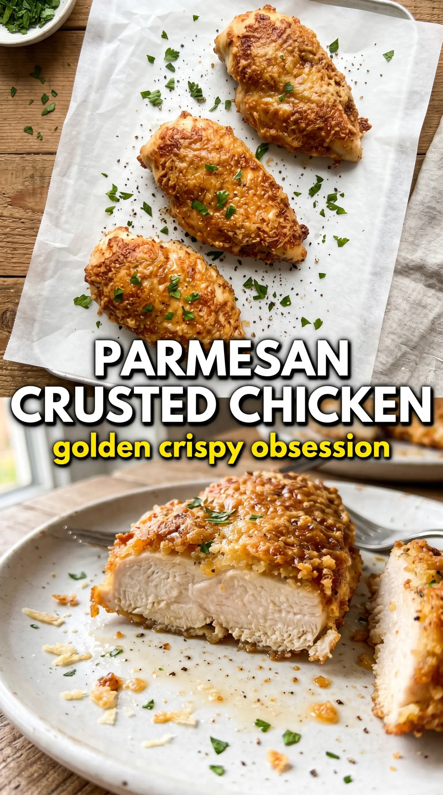 Parmesan Crusted Chicken crispy golden