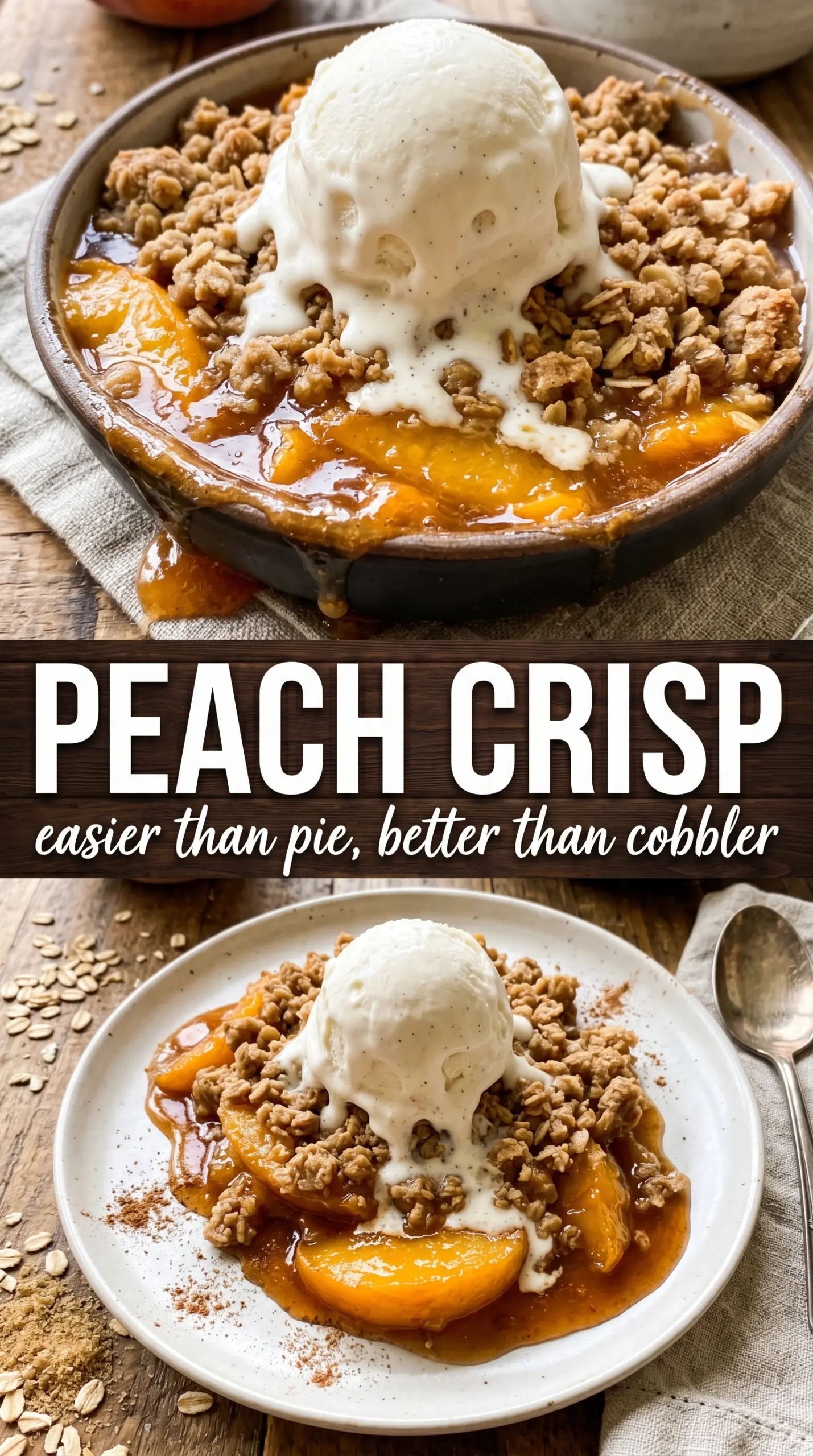 Peach Crisp juicy oat crumble