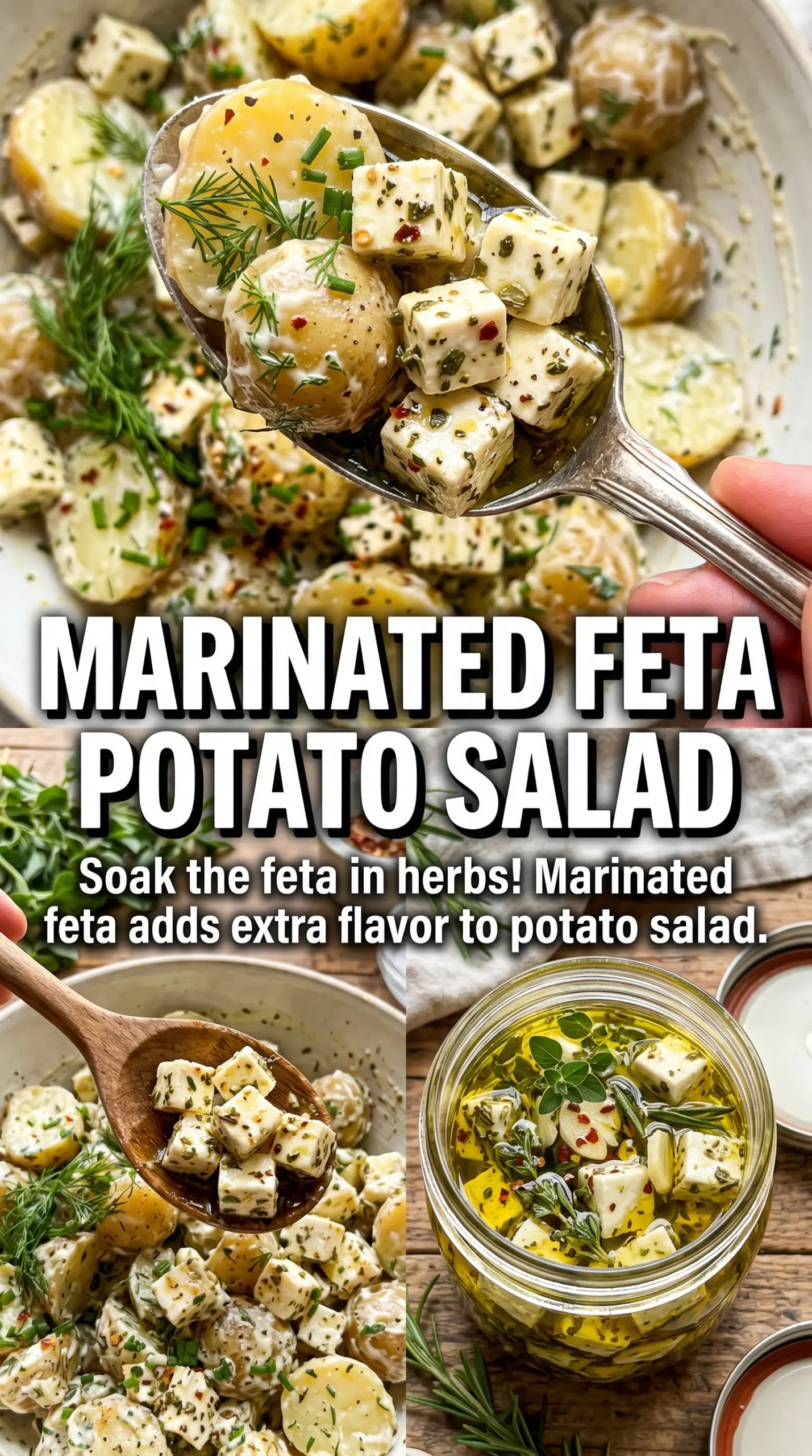 Potato and feta salad with lemony herbs