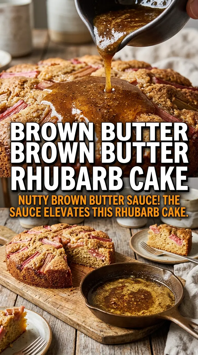 Delicious Rhubarb Cake with Butter Sauce moist buttery