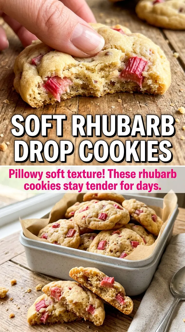 Rhubarb Cookies soft pink cookies
