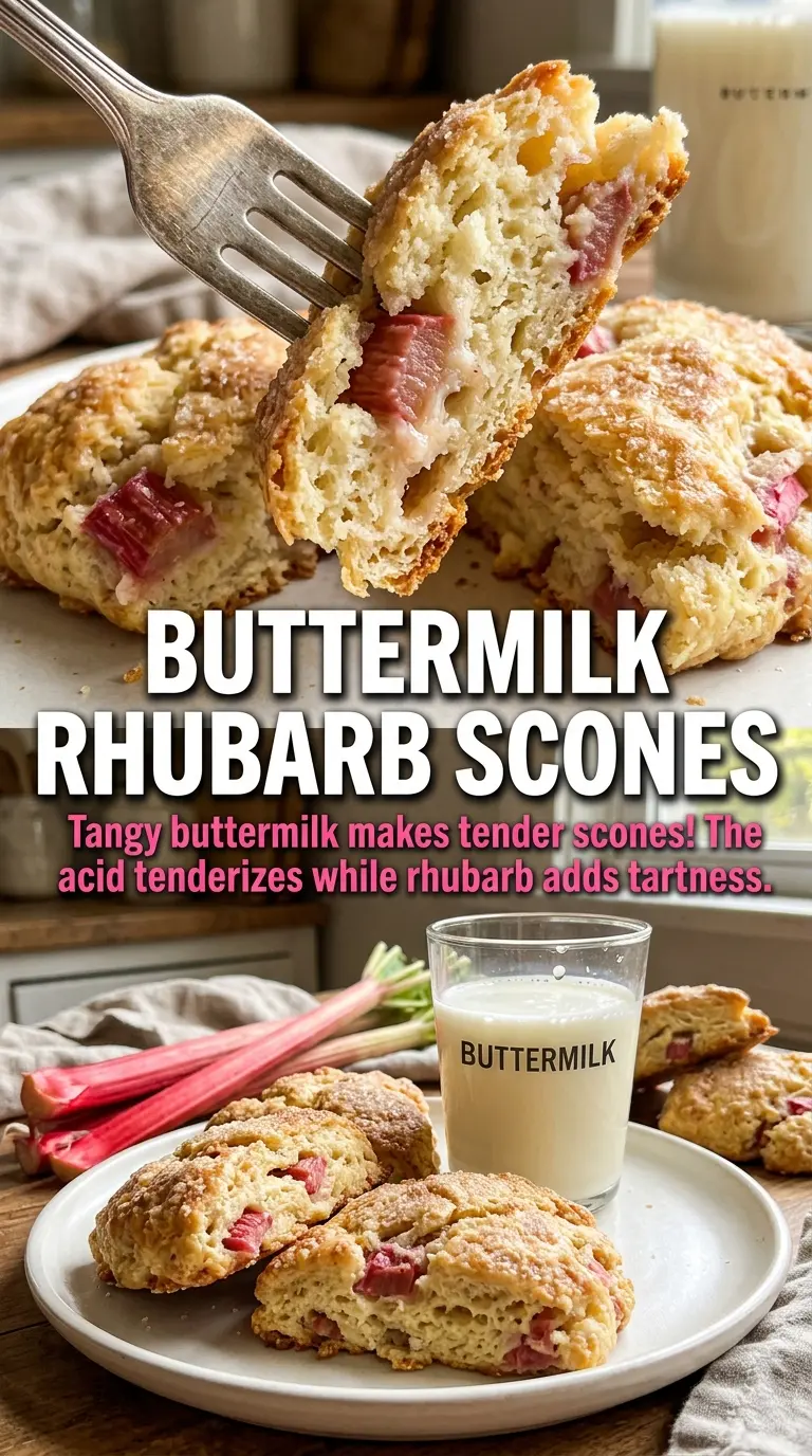 Rhubarb scones flaky golden tender