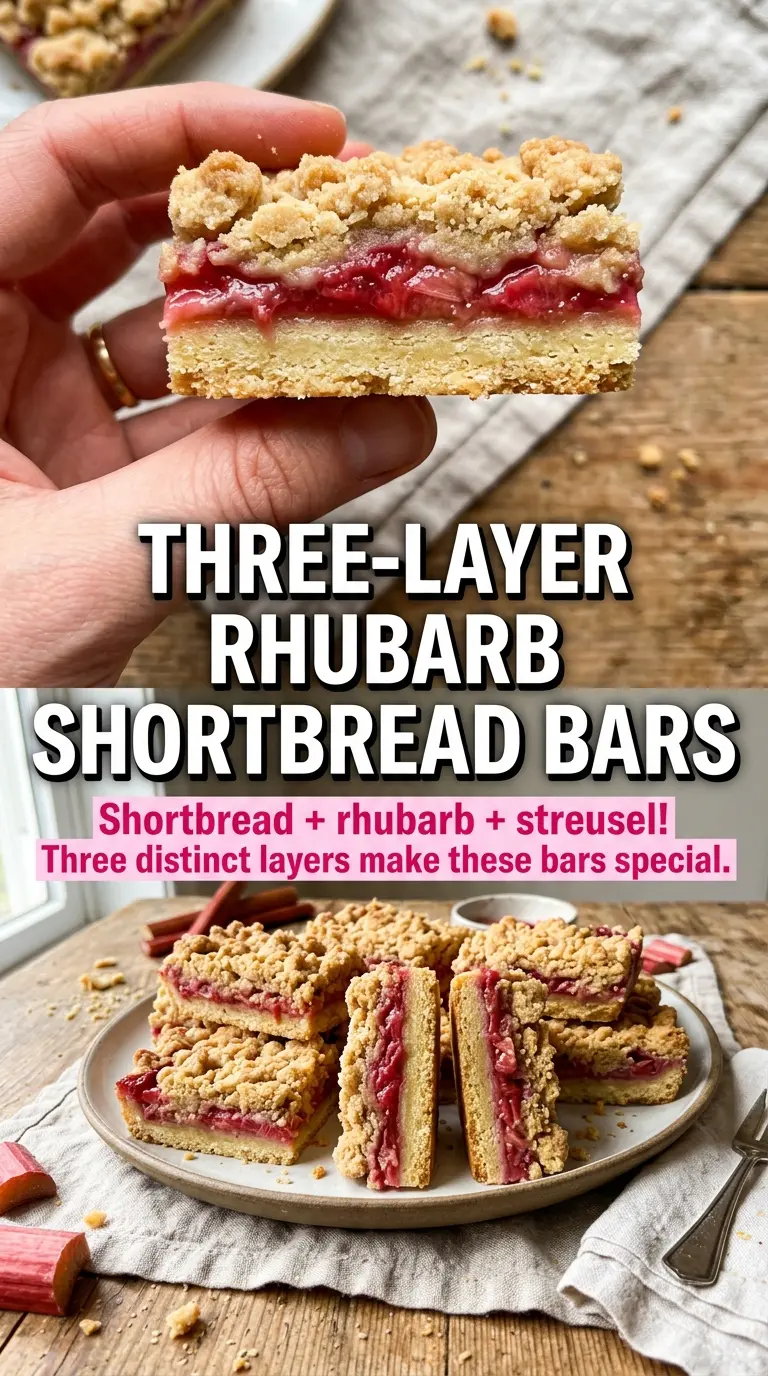 Rhubarb Shortbread Bars buttery jam bars