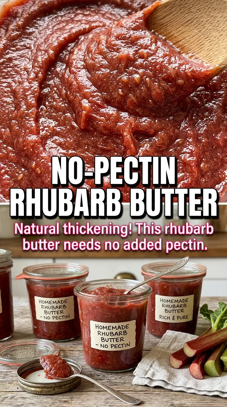 Simple Rhubarb Butter smooth pink spread