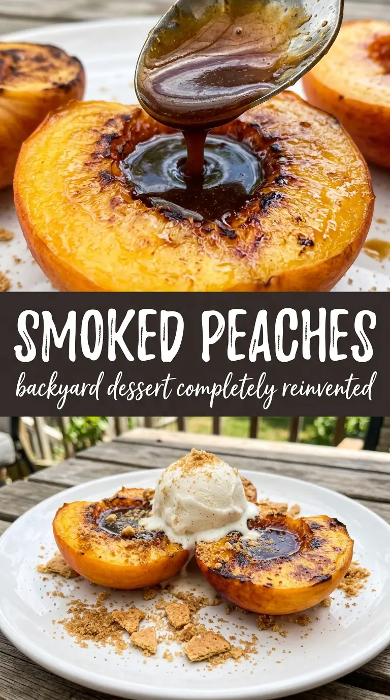 Smoked peaches dessert smoky honey