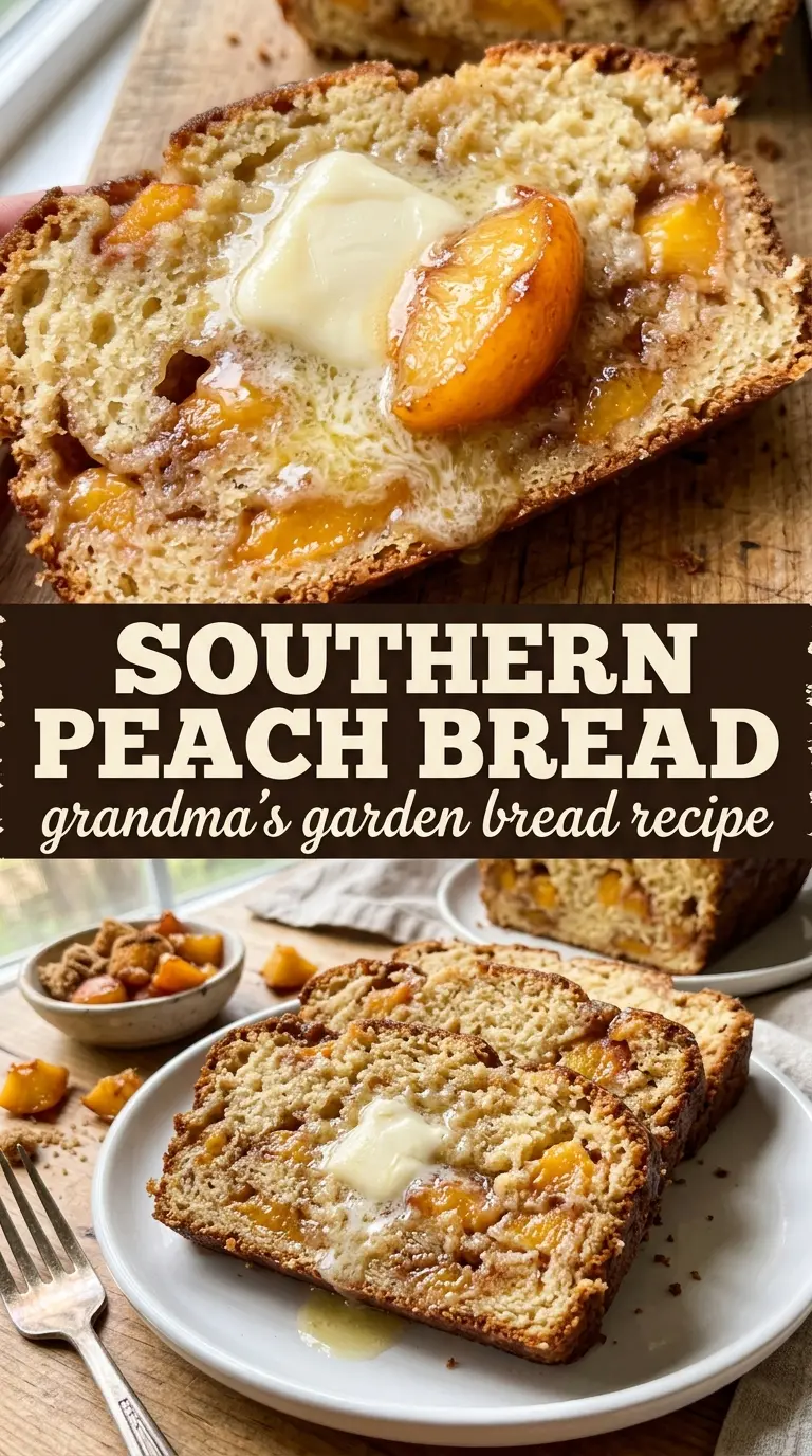Southern Peach Bread moist golden crumb