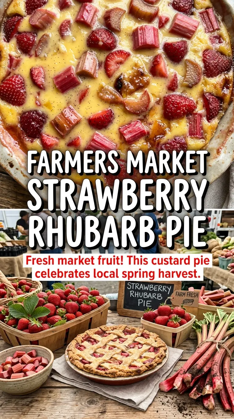 Strawberry Rhubarb Custard Pie creamy fruit pie