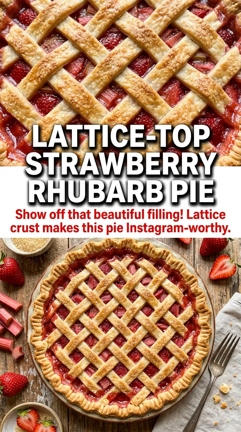 Strawberry Rhubarb Pie flaky crust, bubbling filling