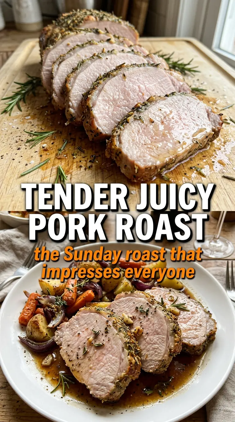 Tender Juicy Pork Roast golden herb crust juicy