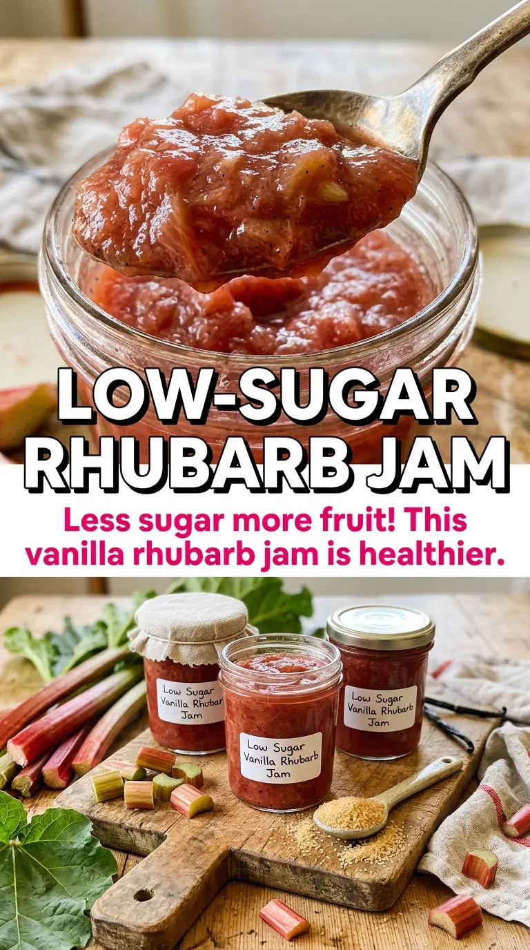 Vanilla-Rhubarb Jam ruby-pink spreadable preserve