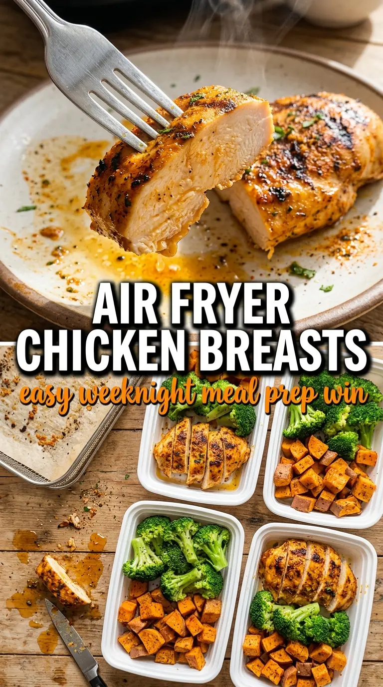 Air Fryer Chicken Breasts juicy golden-brown