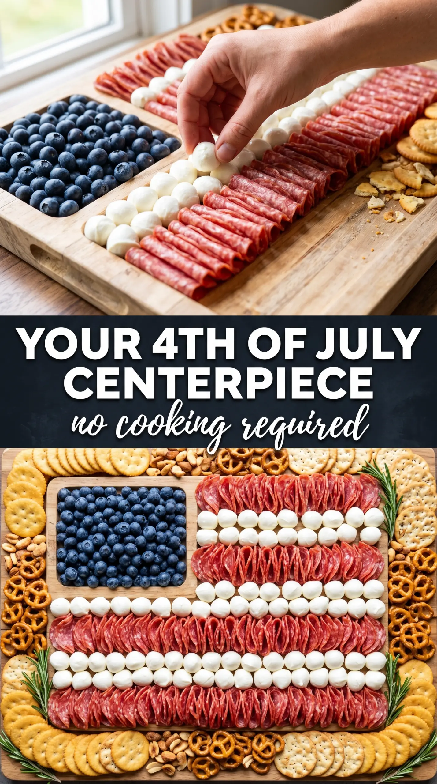 American flag charcuterie board patriotic red white blue