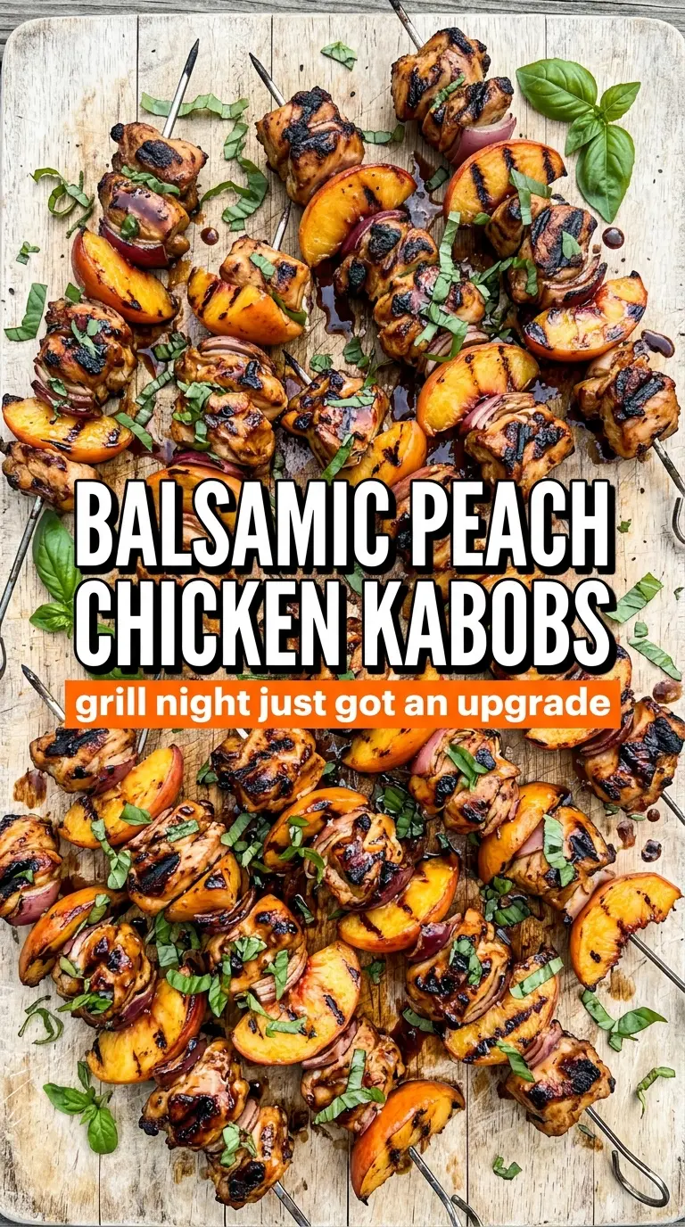Balsamic Peach Chicken Kabobs juicy caramelized glazed