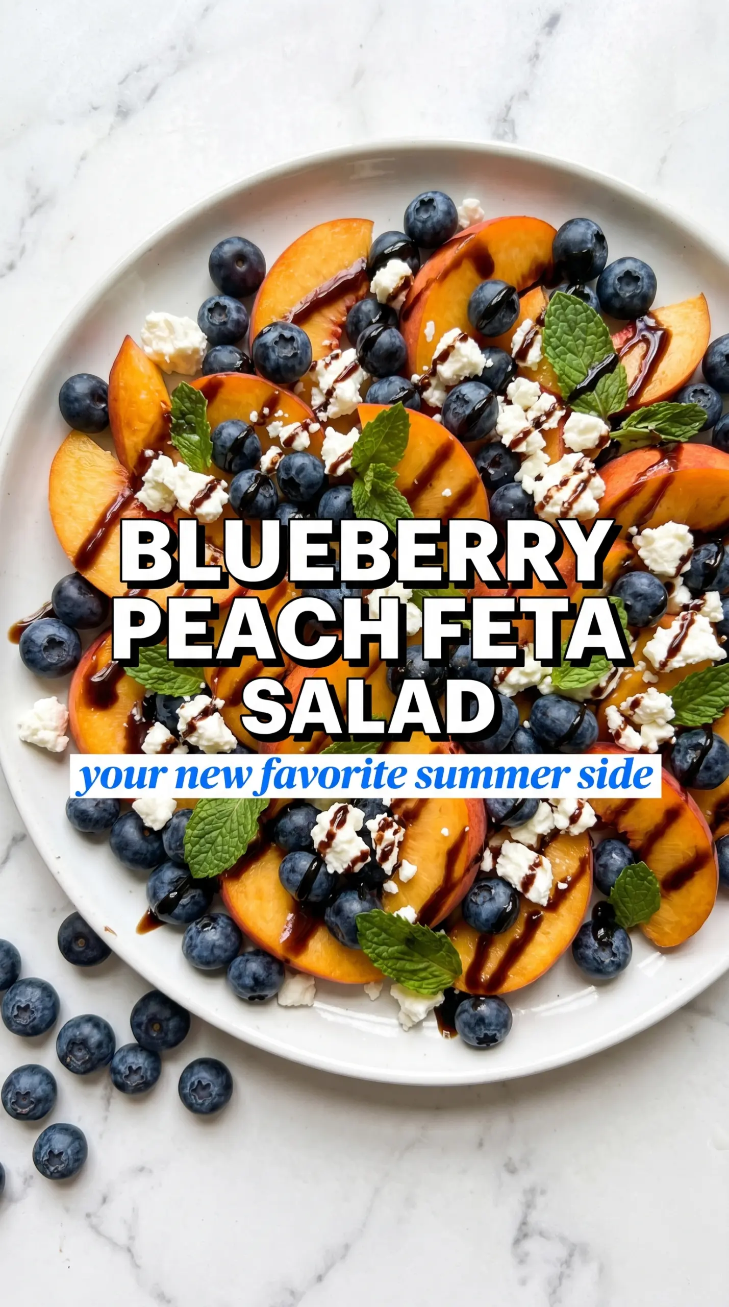 Blueberry Peach Feta Salad fresh juicy