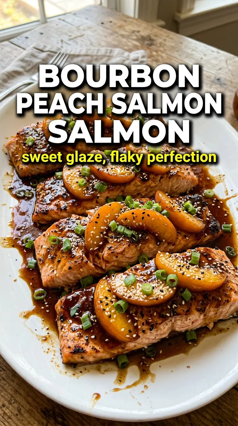 Bourbon Peach Salmon glossy caramelized