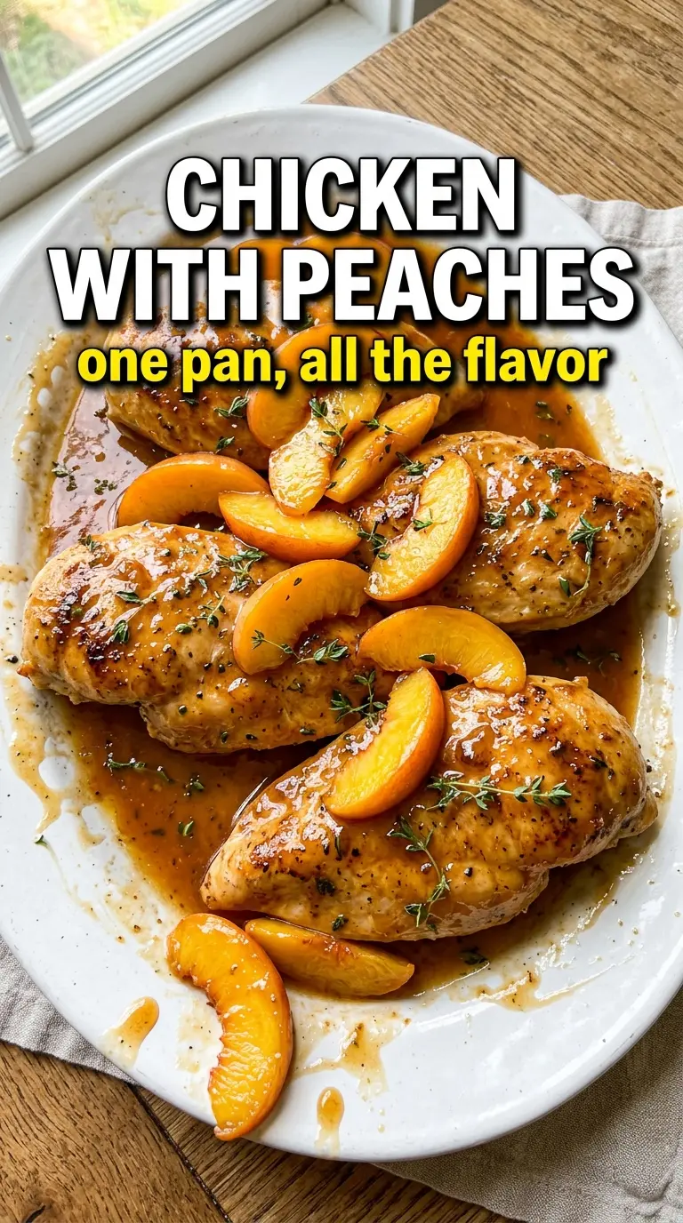 Chicken with Peaches golden skillet peaches thyme
