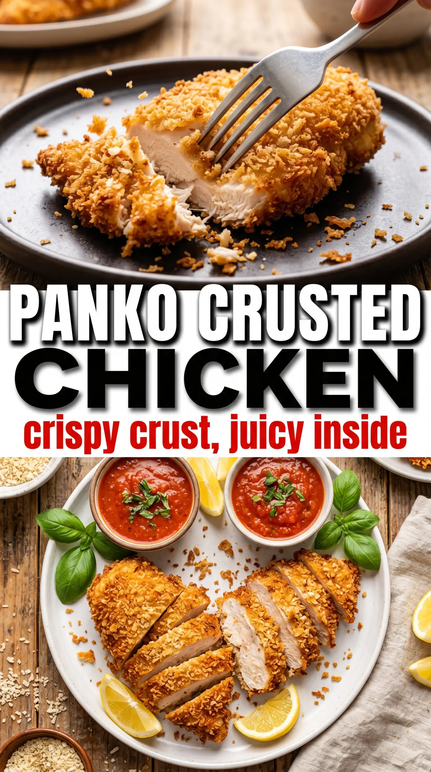 Crispy Panko Crusted Chicken Breasts crunchy golden
