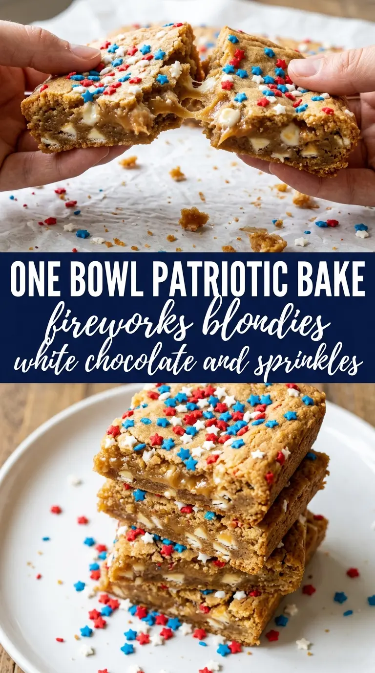 Fireworks Blondies colorful sprinkle M&M bars