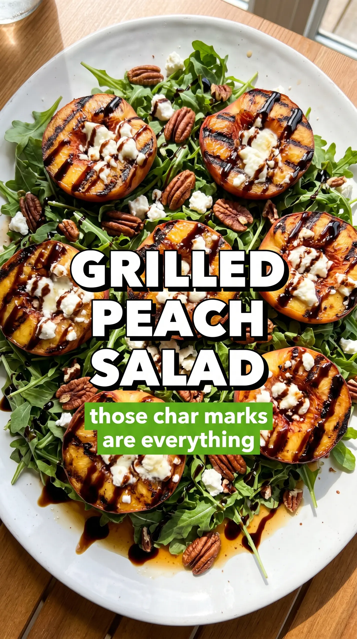 Grilled Peach Salad warm caramelized arugula