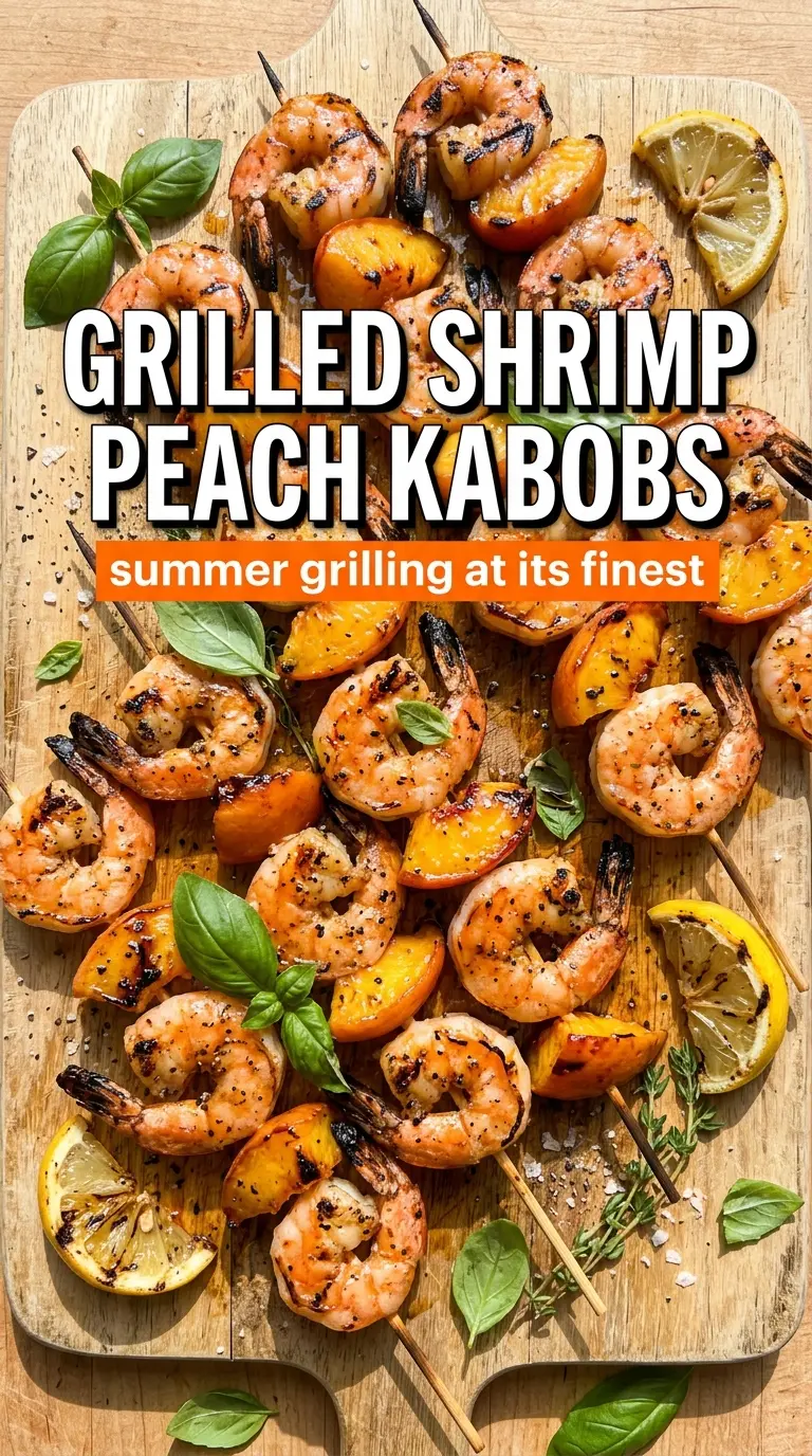 Grilled Shrimp and Peach Kabobs juicy caramelized smoky