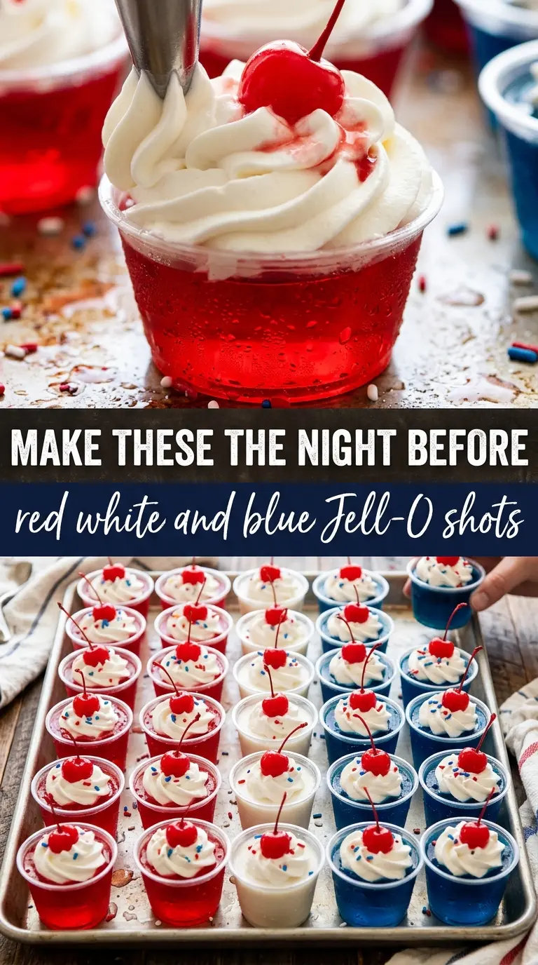 Jell-O Shots patriotic layered