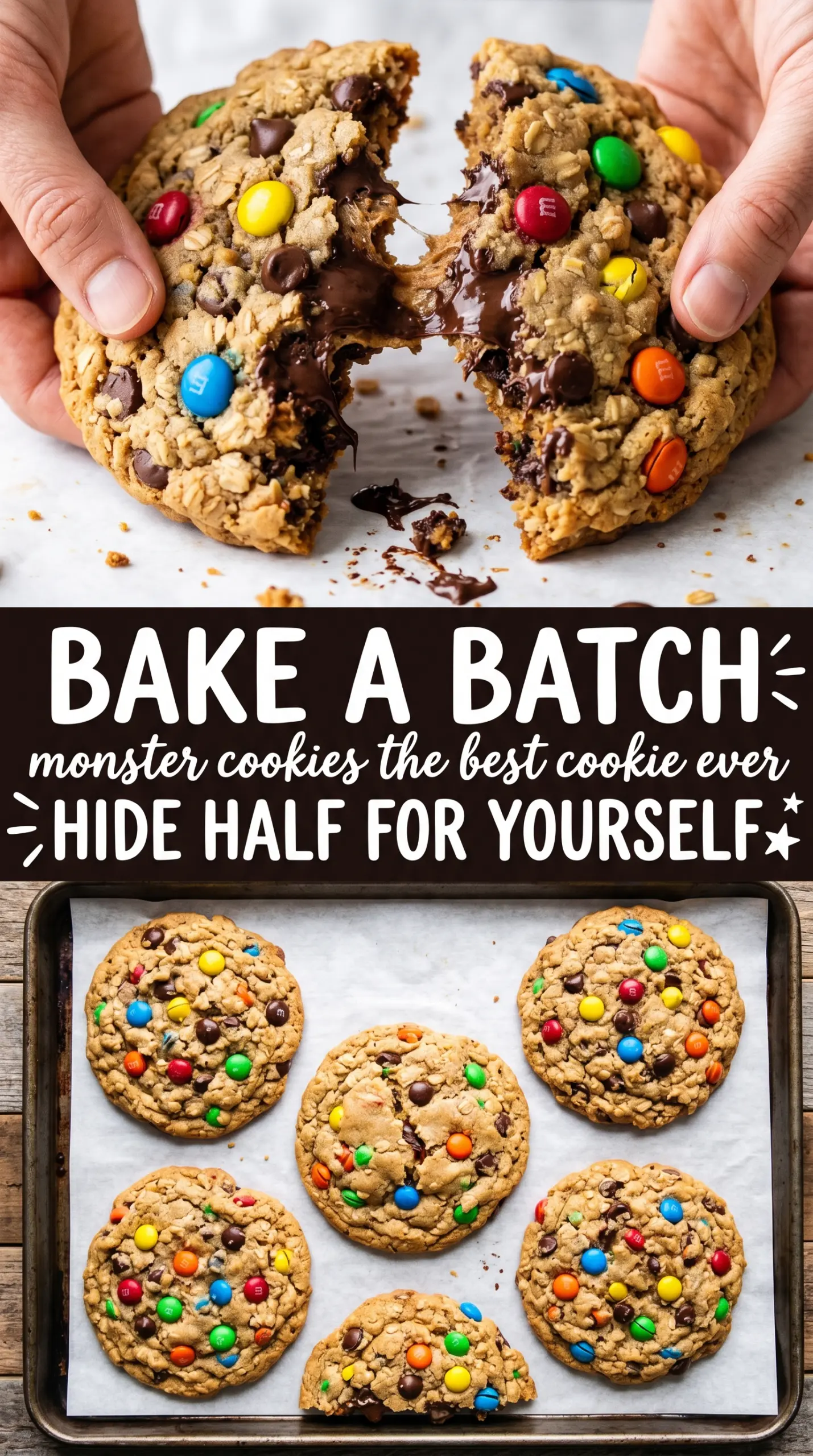 Monster Cookies chewy peanut butter colorful