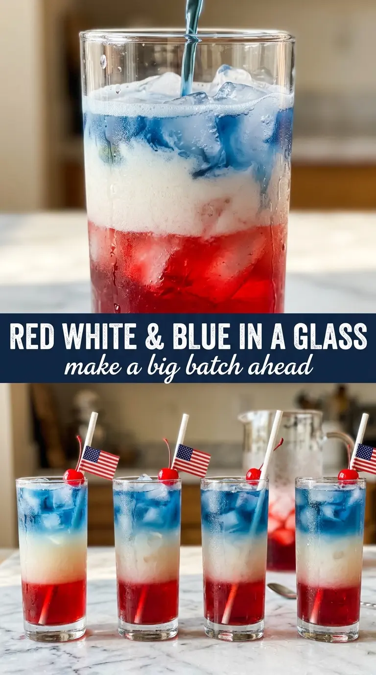 Patriotic Punch layered red white blue