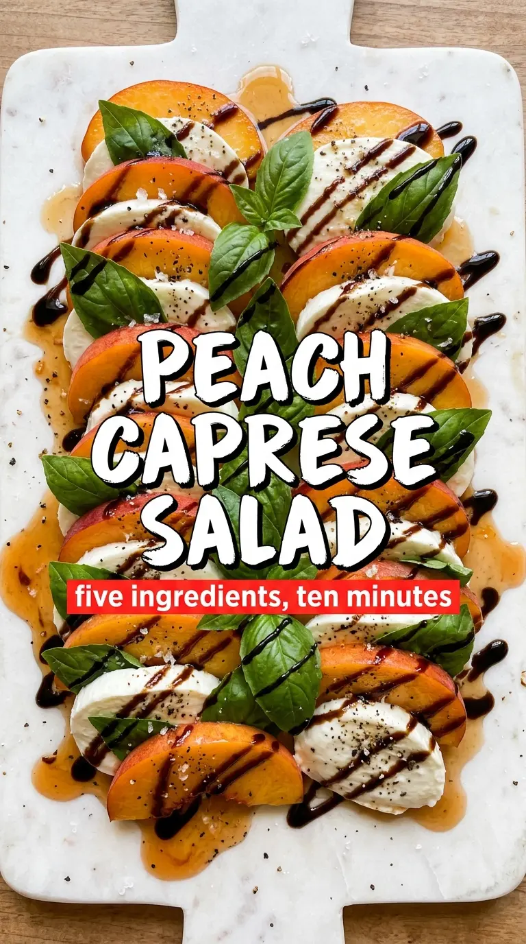 Peach Caprese Salad fresh mozzarella basil