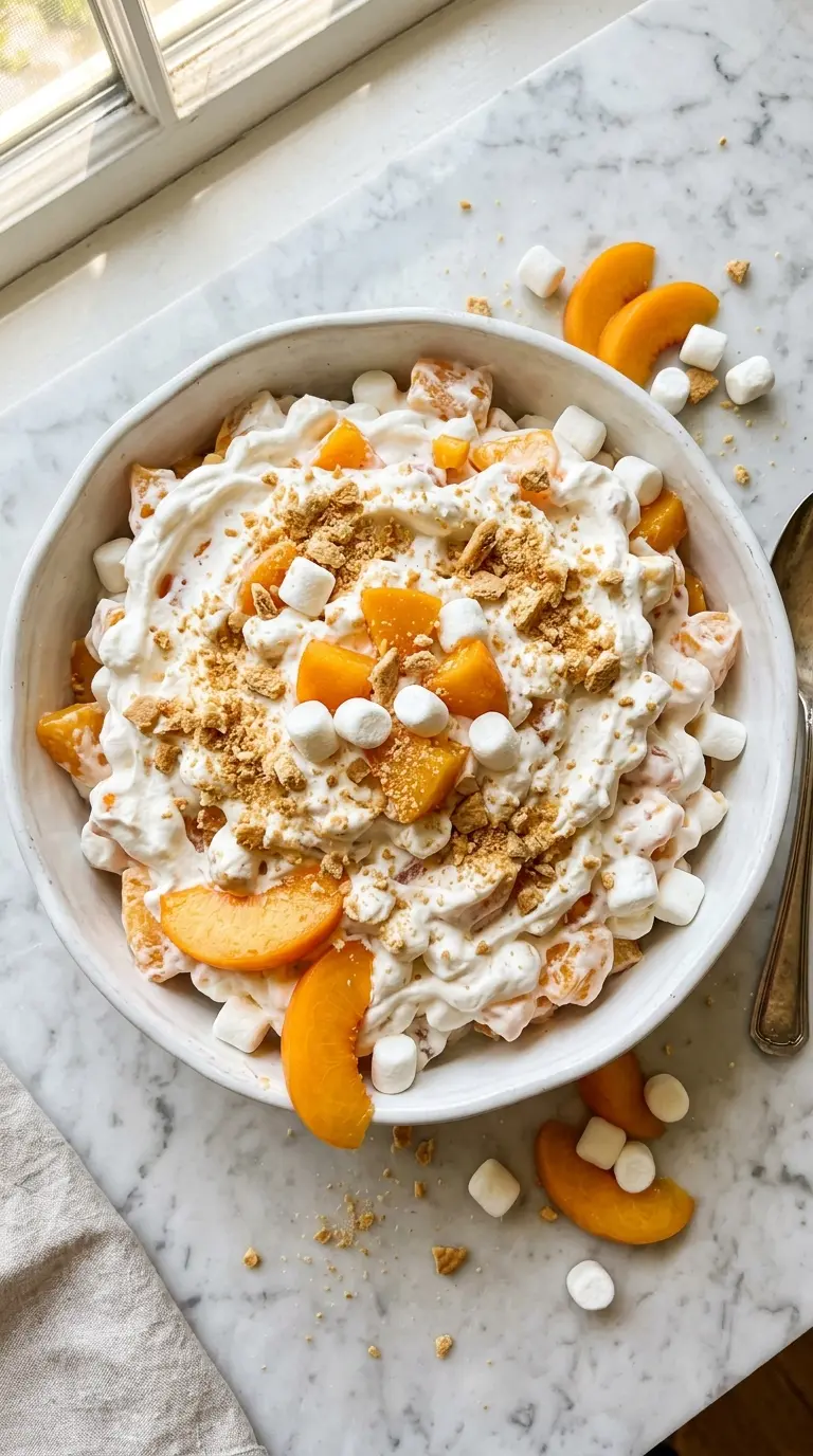 Peach Dessert Salad creamy peach berry