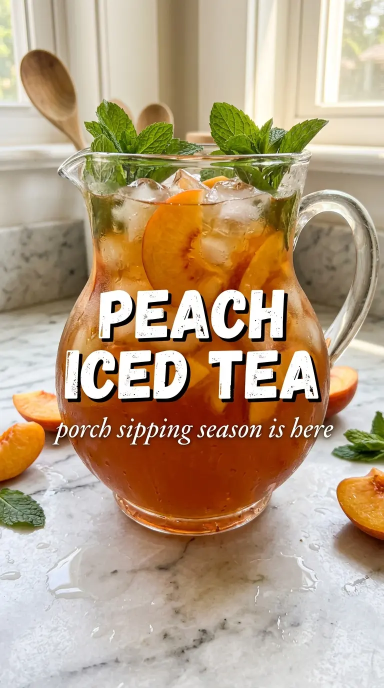 Peach iced tea fresh peach mint