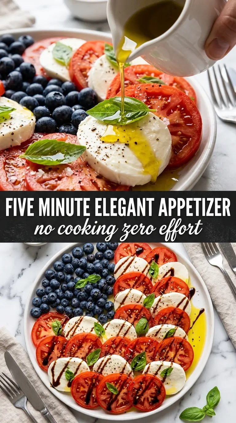 Red, White & Blue Caprese Salad patriotic fresh