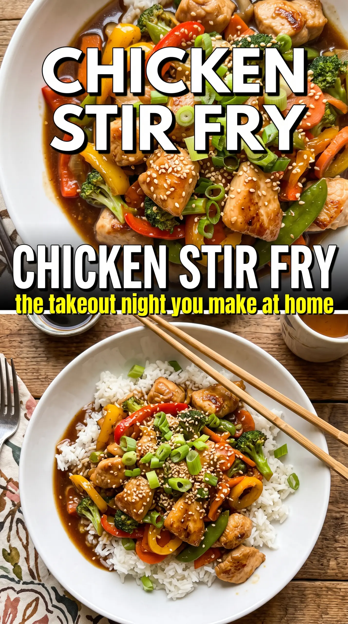 Chinese Chicken Stir Fry glossy colorful