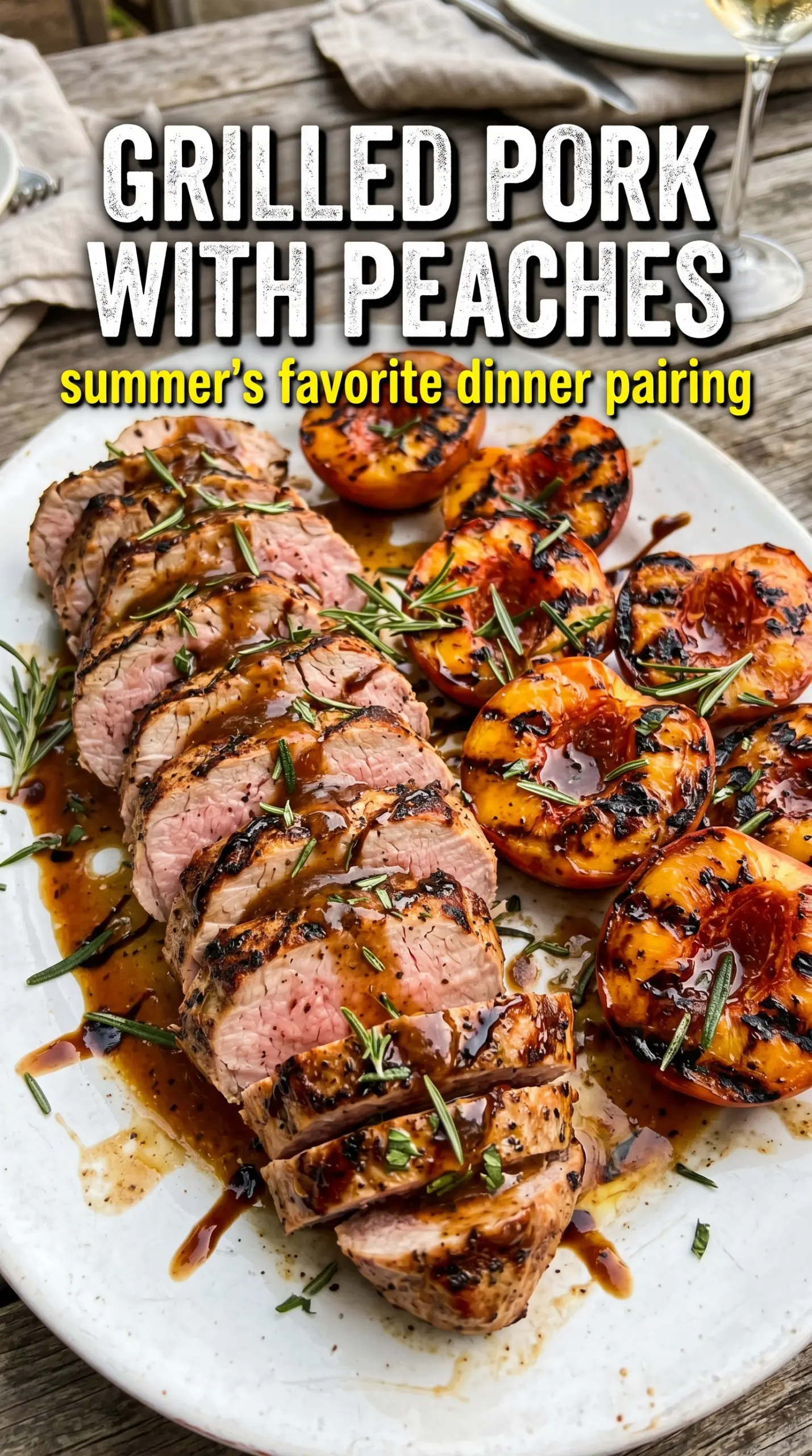 Grilled Pork Tenderloin with Peaches juicy caramelized