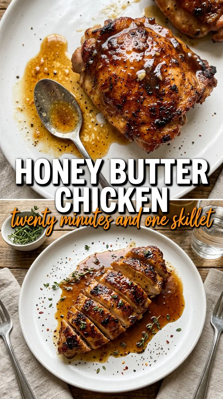 Honey Butter Chicken sweet glazed skillet chicken
