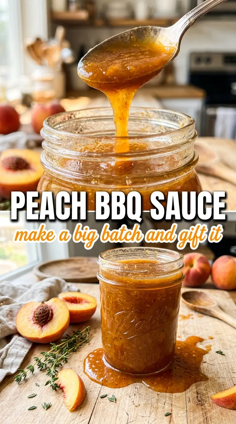 Peach BBQ Sauce glossy fruity tomato