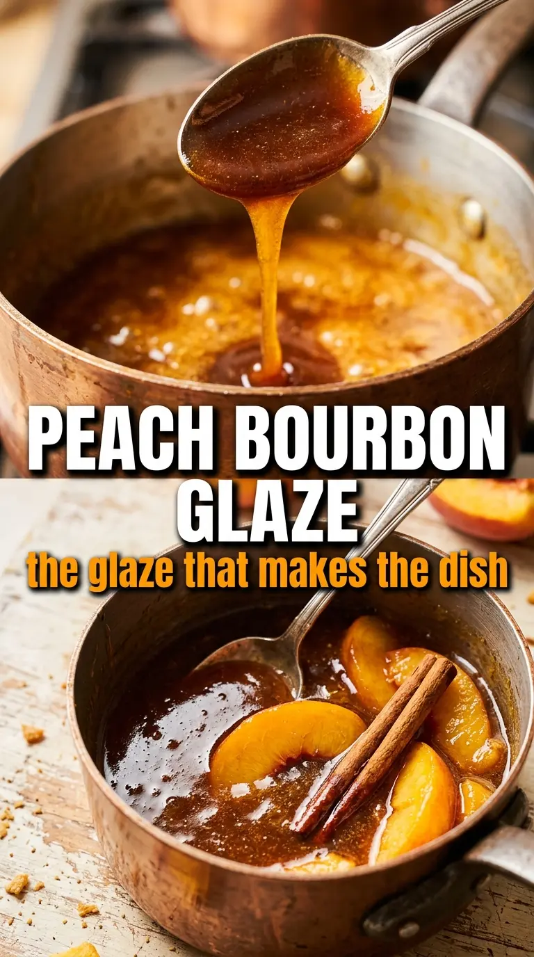 Peach Bourbon Glaze glossy amber spoon-coating