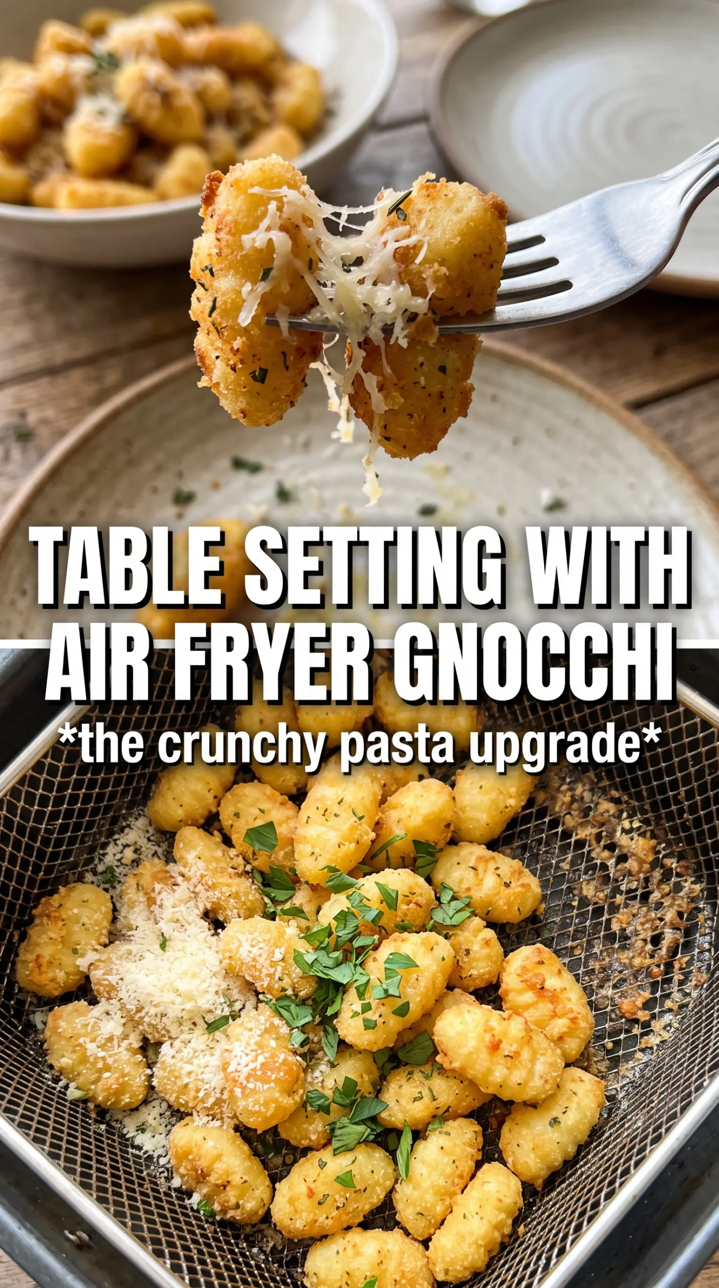 Air Fryer Gnocchi crispy garlic-herb