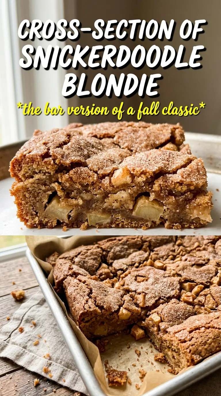 Apple Snickerdoodle Blondies chewy cinnamon apple